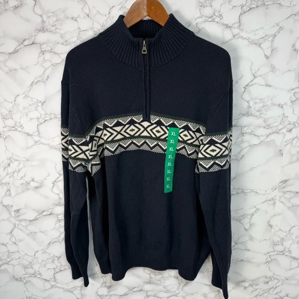 Men’s Sweater sz XL Weatherproof 1/4 Zip Pullover NEW #F900 - Picture 2 of 6